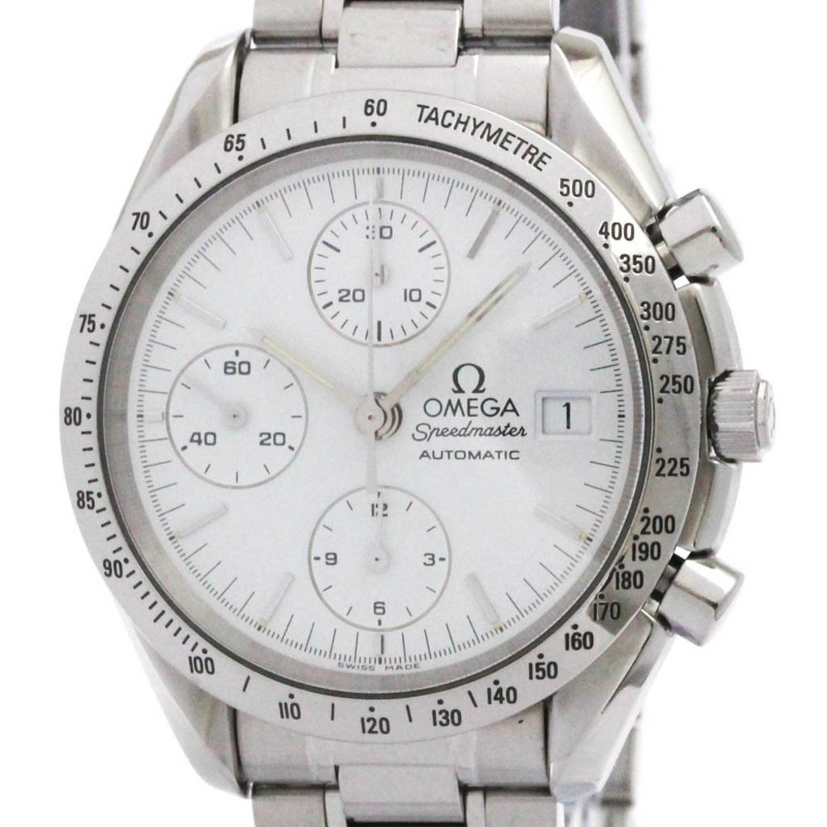 Pre-Owned OMEGA Speedmaster Date Steel Automatic Mens Watch 3511.20 Polished