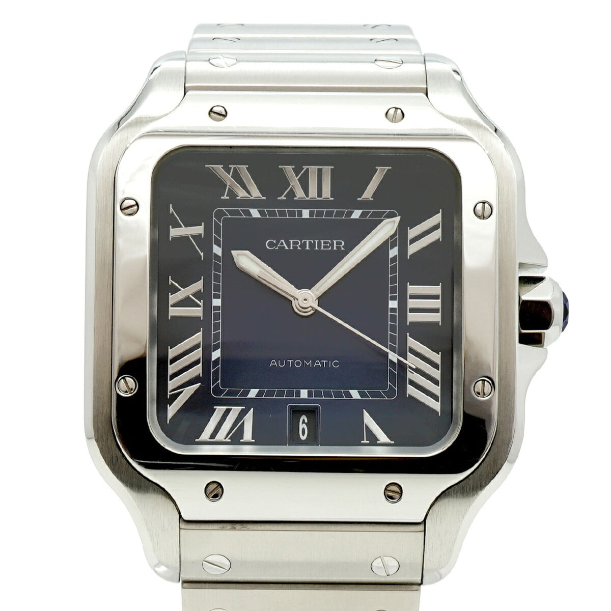 Pre-Owned Cartier Santos de LM WSSA0030 Blue Dial Men's Watch