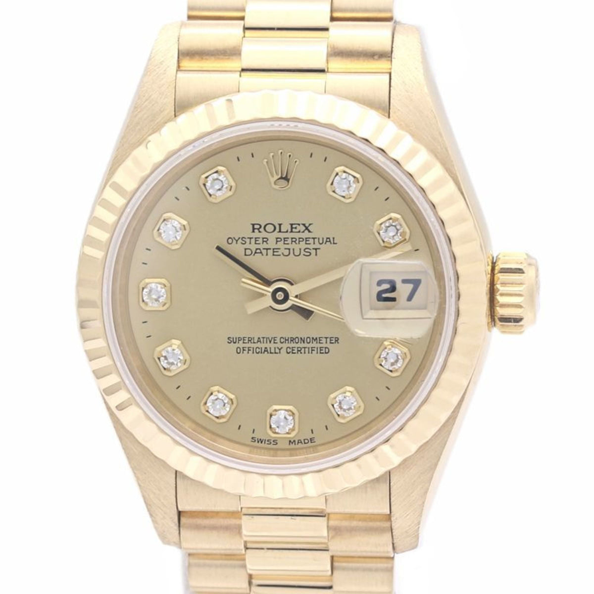 Pre-Owned ROLEX Datejust 10P Diamond 69178G Women's Watch 18K Yellow Gold 40295