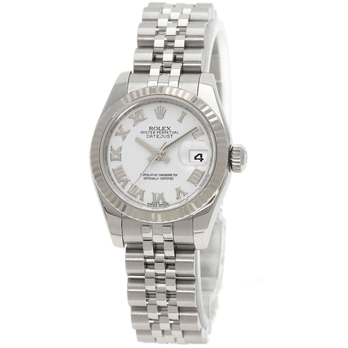 Pre-Owned Rolex 179174 Datejust White Roman Watch Stainless Steel/SS/K18WG Ladies ROLEX
