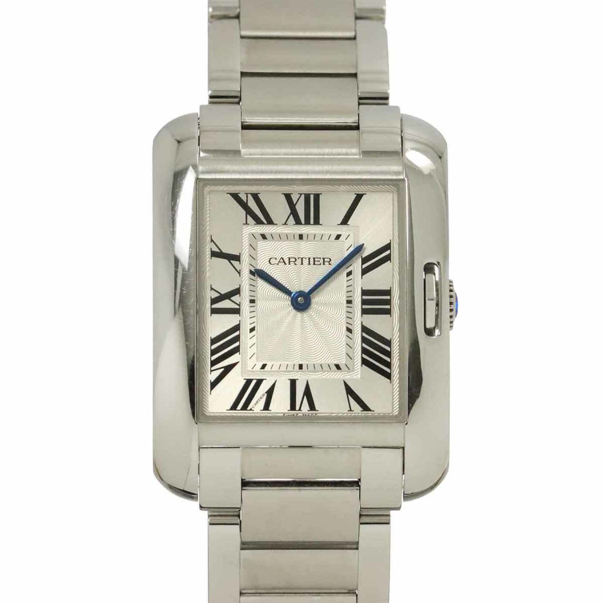 Pre-Owned Cartier Tank Anglaise MM W5310044 Boys' Silver Quartz Watch