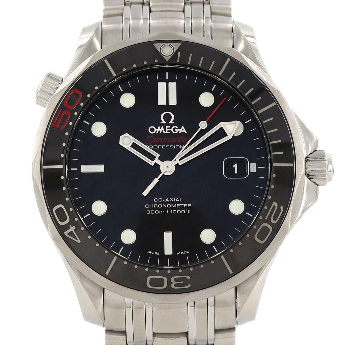 Pre-Owned OMEGA Seamaster Professional 007 James Bond "50th LIMITED" 212.30.41.20.01.005 SS Wristwatch Automatic
