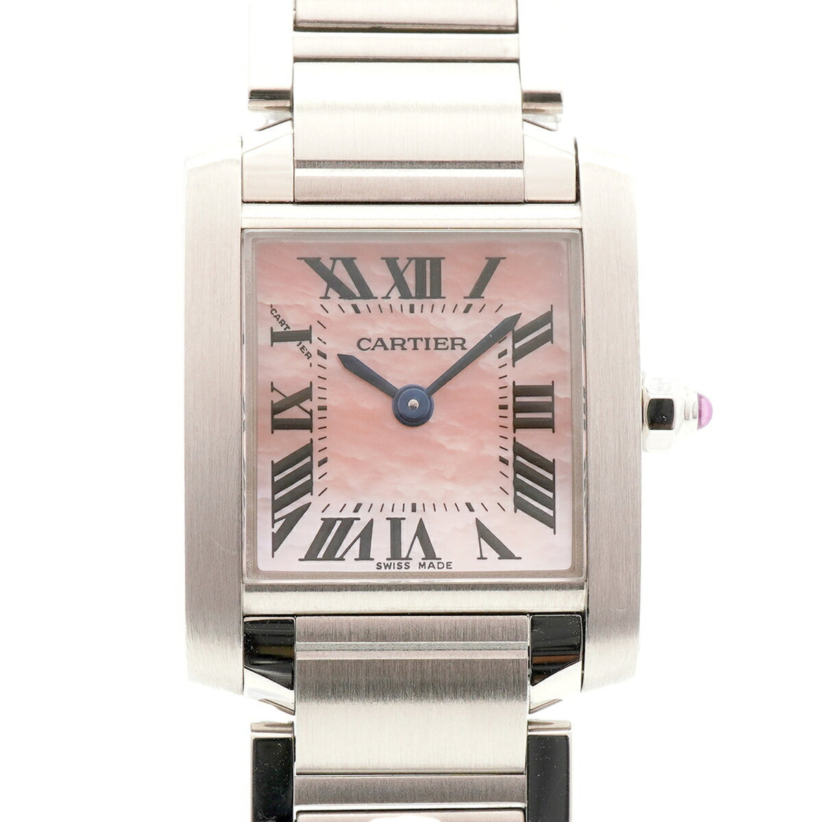 Pre-Owned Cartier Tank Fran?aise SM W51028Q3 Pink Dial Women's Watch