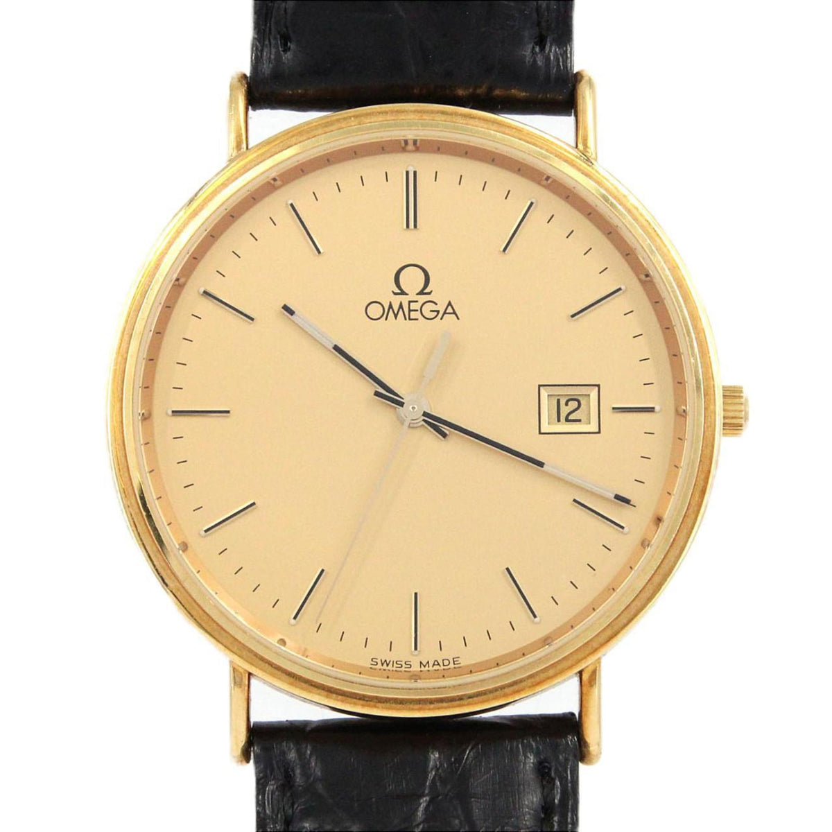 Pre-Owned Omega Round Case YG Quartz Watch