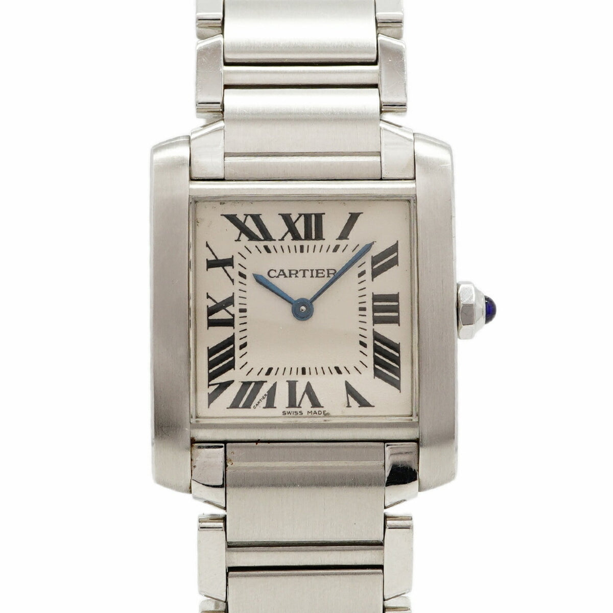 Pre-Owned Cartier Tank Fran?aise MM W51003Q3 Ivory Dial Watch (Men's & Women's)