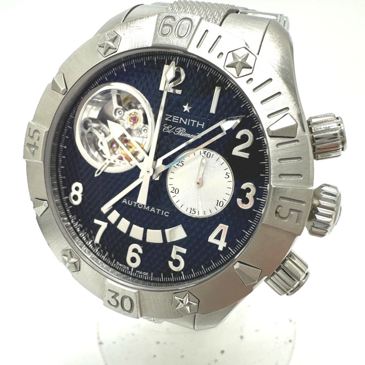 Pre-Owned Zenith 03.0516.4021 Open El-Primero Back scale Automatic Wristwatch Silver