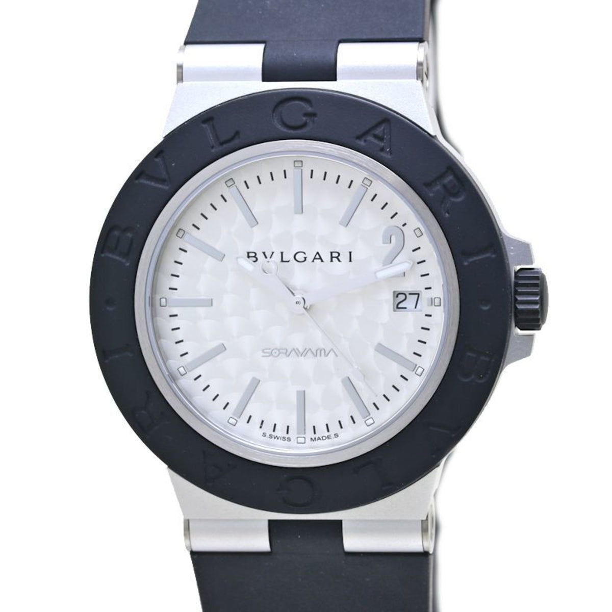 Montre d'occasion BVLGARI BB40AT 103703 en aluminium, édition limitée à 1 000 pièces, en caoutchouc, pour homme, modèle 39810, collaboration Hajime Sorayama. 