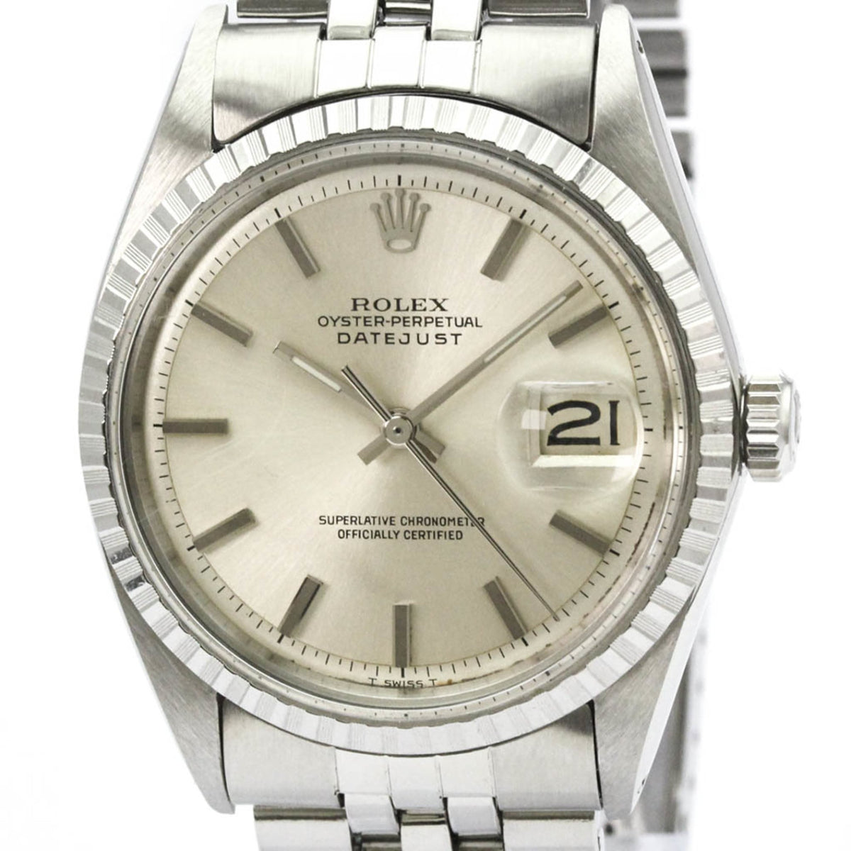 Pre-Owned ROLEX Datejust 1603 Stainless Steel Automatic Mens Watch Vintage