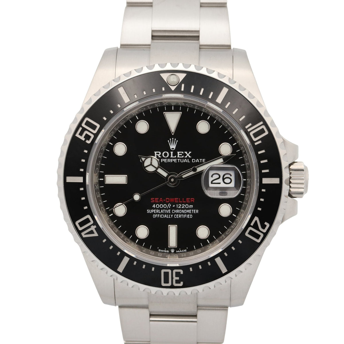 Pre-Owned Rolex Sea-Dweller Random Serial Number Watch, Stainless Steel, Men's, Black, 126600