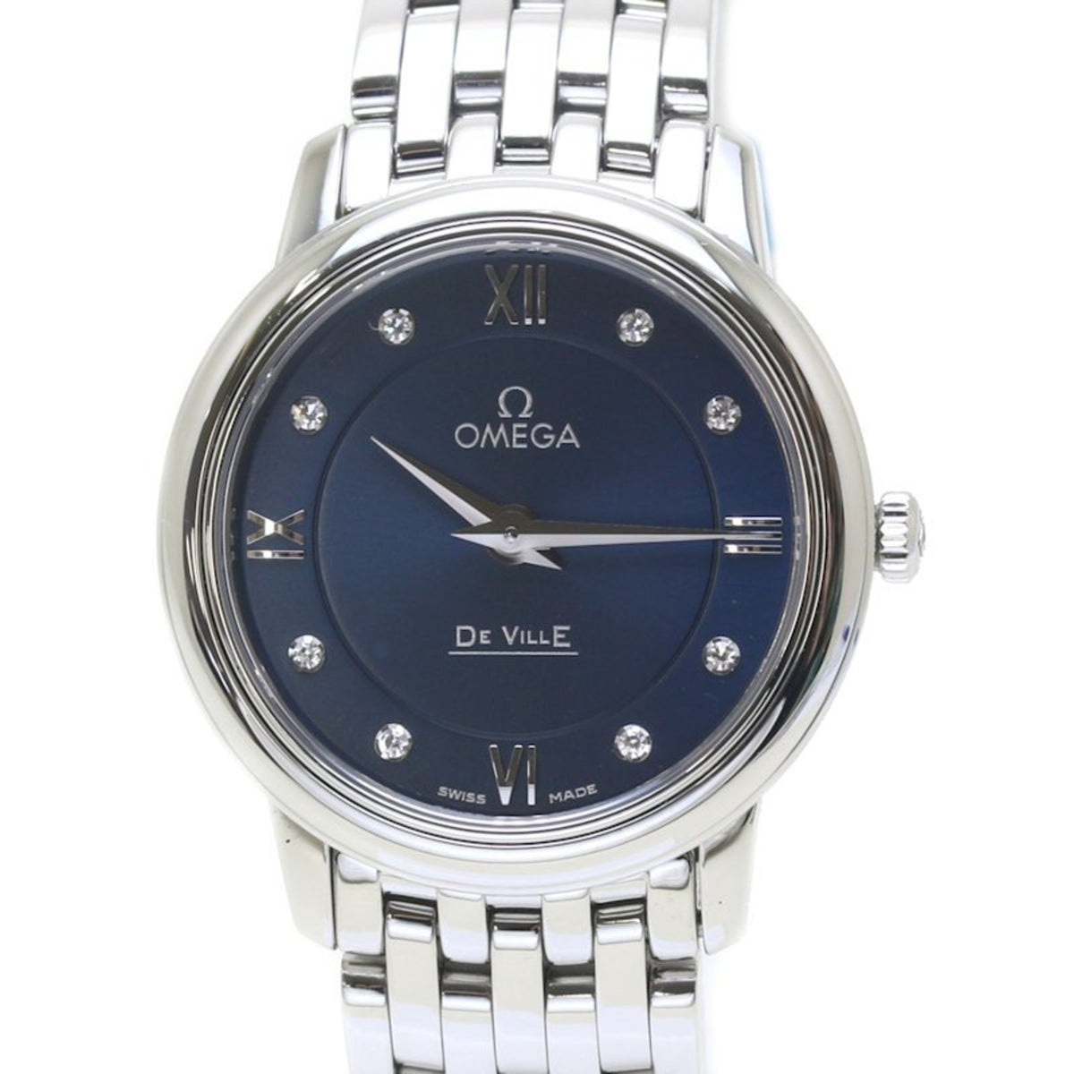 Pre-Owned OMEGA De Ville Prestige 424.10.27.60.53.001 8P Diamond Stainless Steel Ladies 39862 Watch