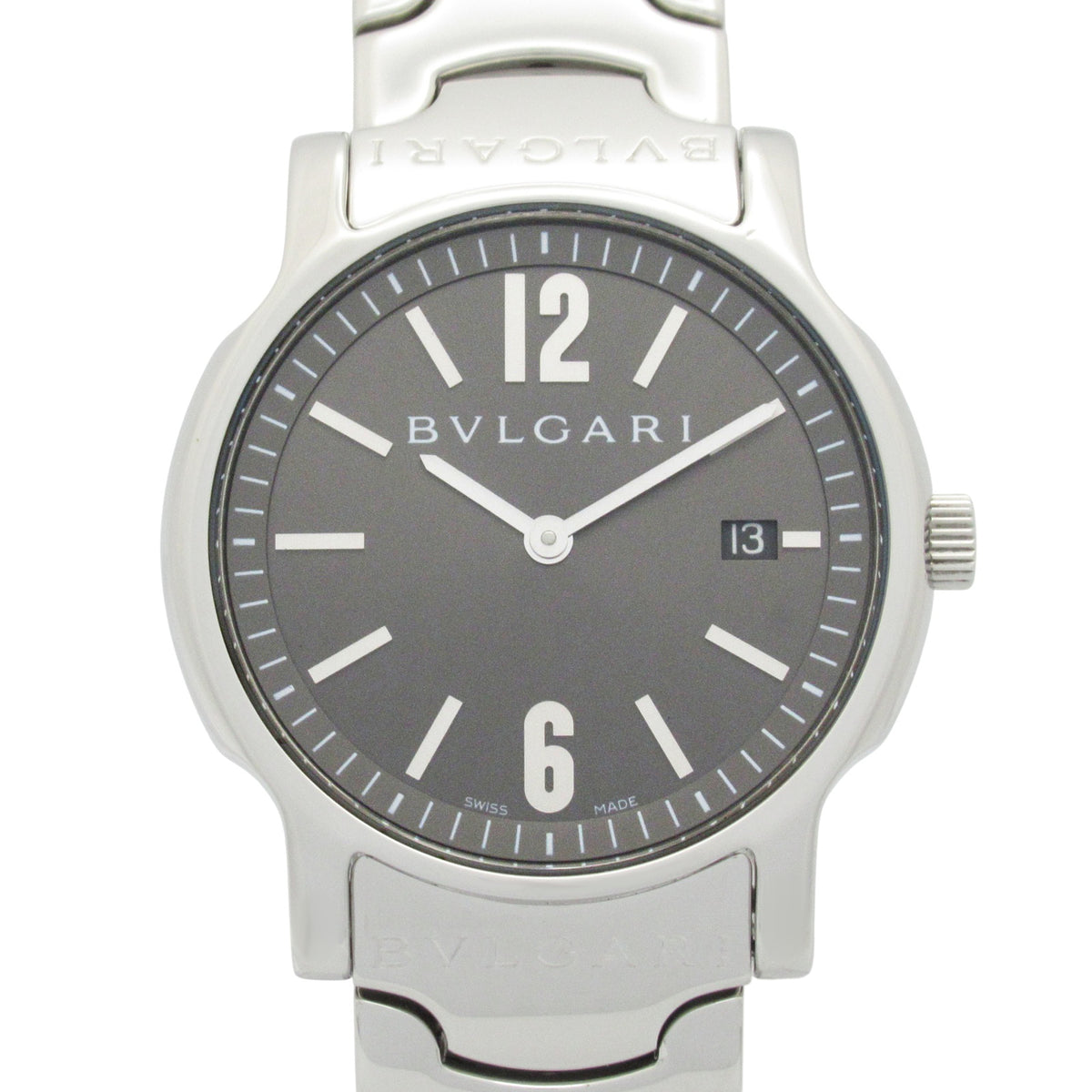Pre-Owned BVLGARI Solotempo Stainless Steel Men's Watch, Gray, ST35S