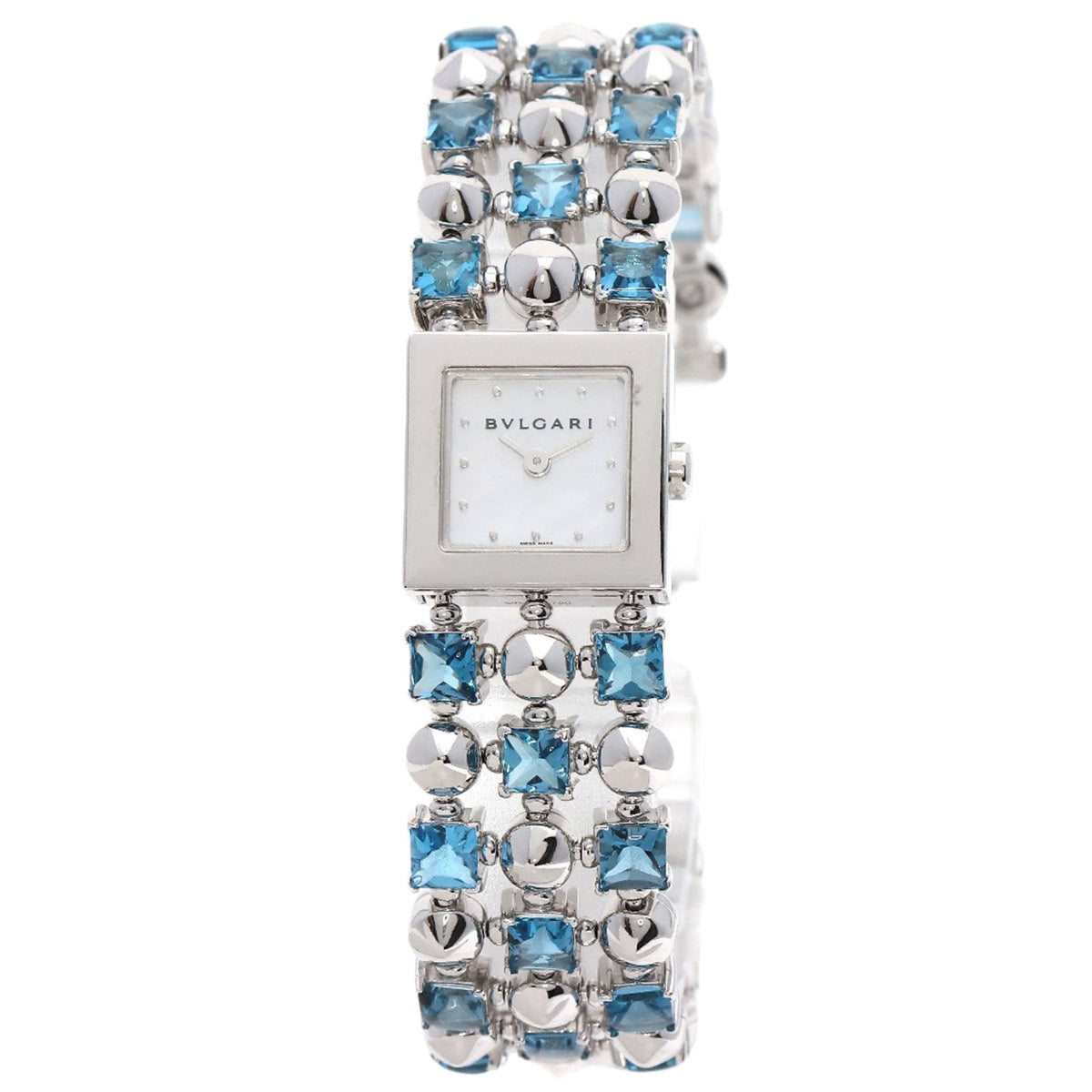 Montre BVLGARI LUW16G Lucia Blue Topaz d'occasion en or blanc K18 K18WGxBlue pour femme 