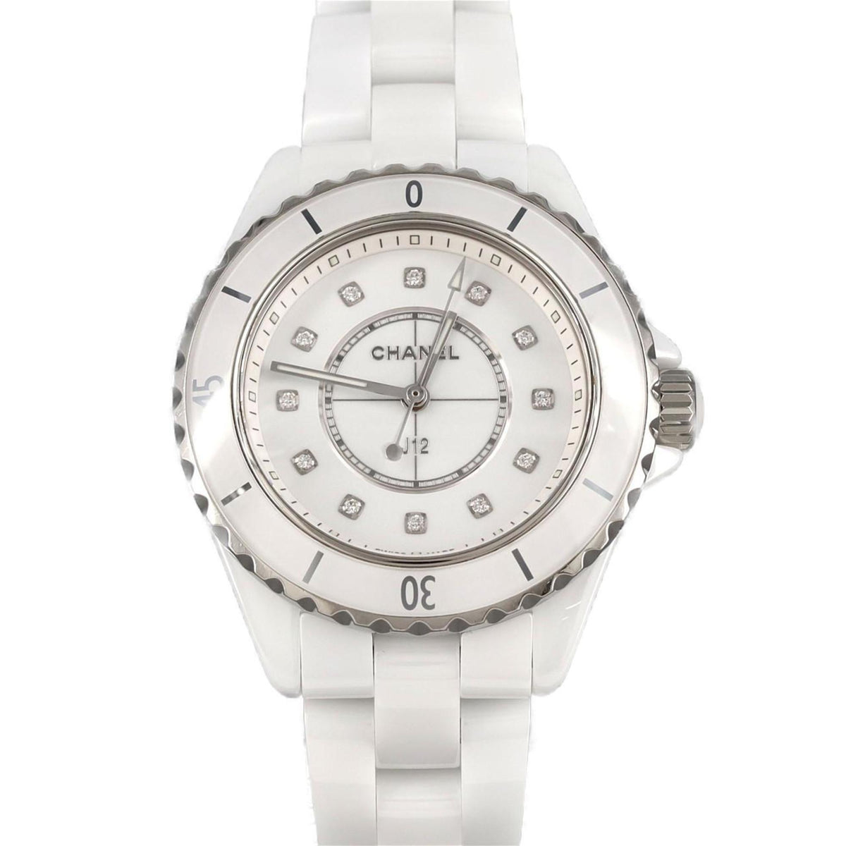 Montre-bracelet à quartz Chanel J12 33 mm en céramique 12P H5703 d'occasion 