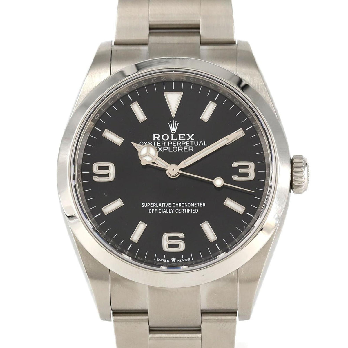 Pre-Owned Rolex Explorer I 124270 Stainless Steel Automatic Wristwatch Random Number