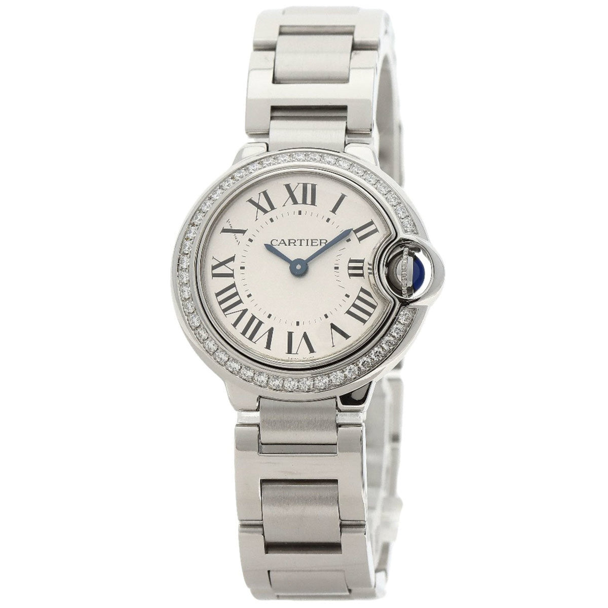 Pre-Owned Cartier W4BB0015 Ballon Bleu Bezel Diamond Watch Stainless Steel/SS Women's
