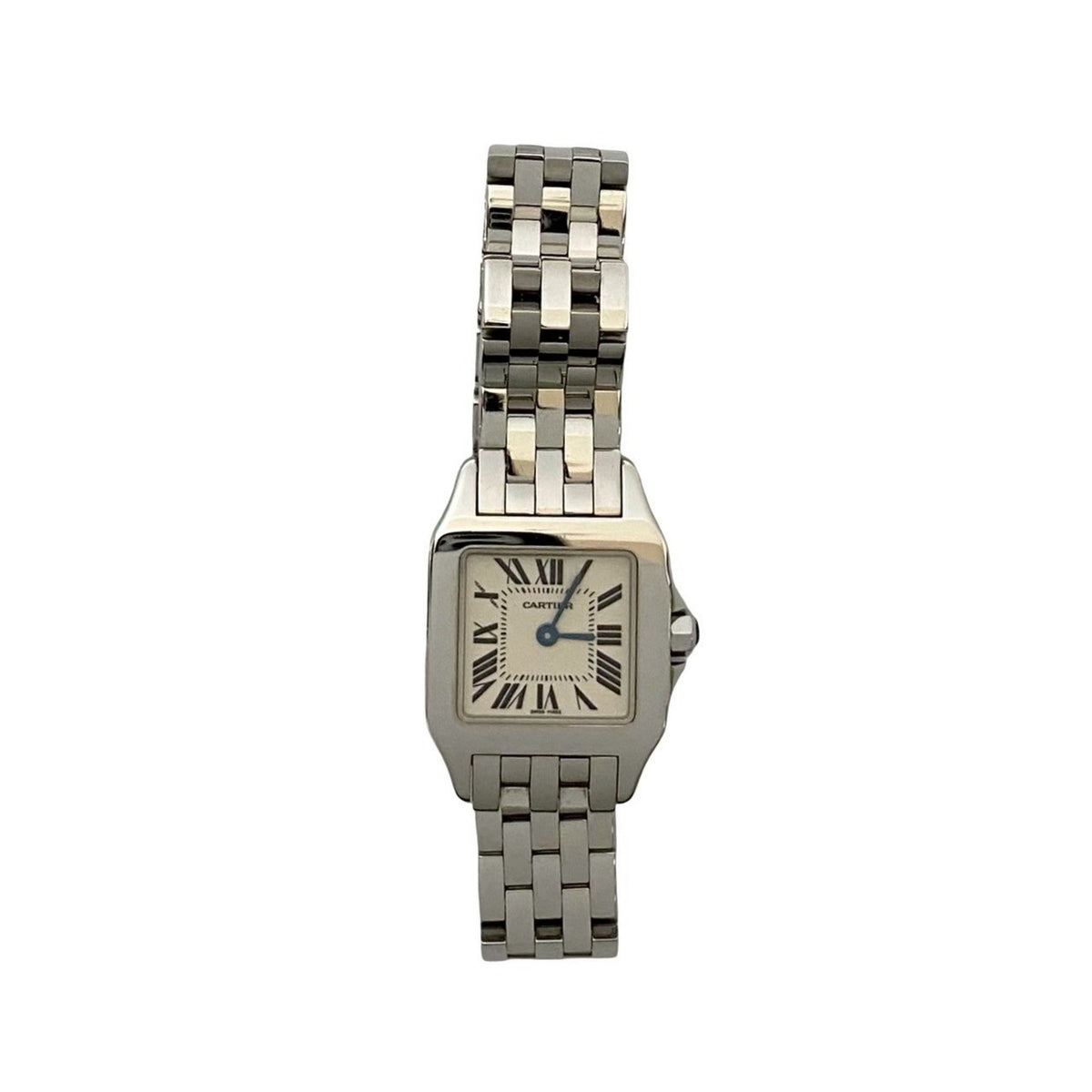 Pre-Owned CARTIER Santos de Cartier SM Quartz Stainless Steel Wristwatch, Silver, 39457