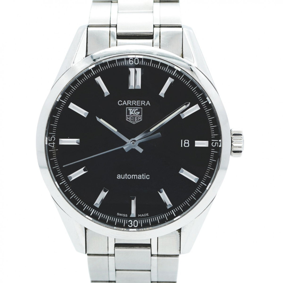 Pre-Owned TAG Heuer Carrera WV211B-3 Black Dial Men's Watch