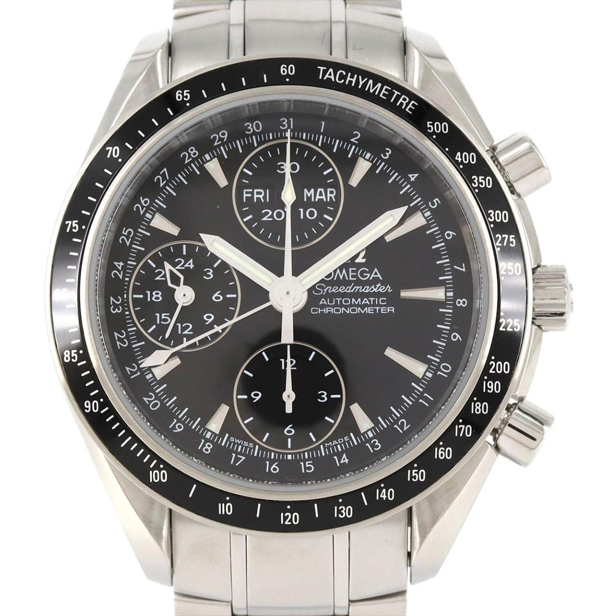 Pre-Owned Omega Speedmaster Day-Date 3220.50 Stainless Steel Automatic Watch