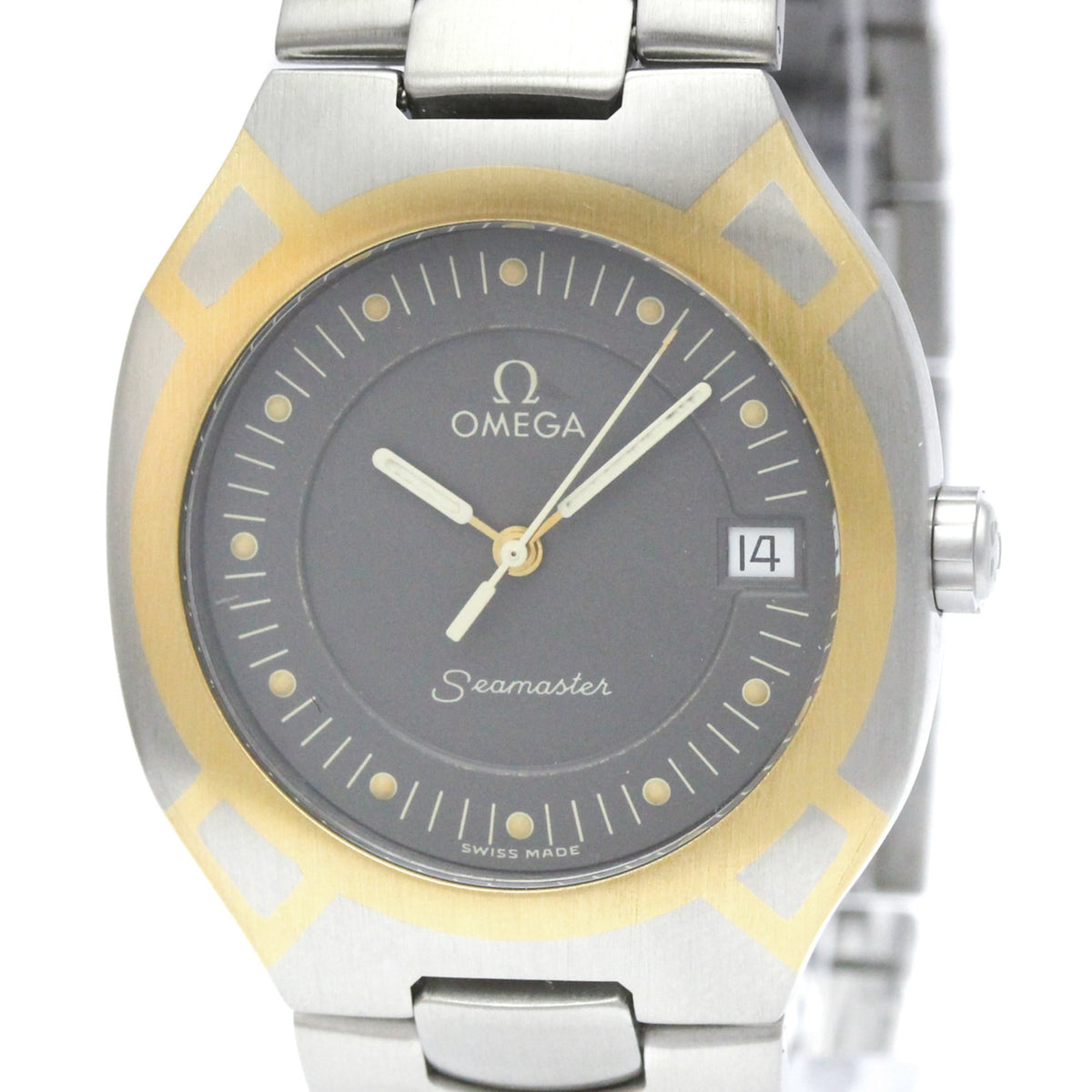 Pre-Owned OMEGA Seamaster Polaris 18K Gold Steel Mens Watch 396.1022 Polished