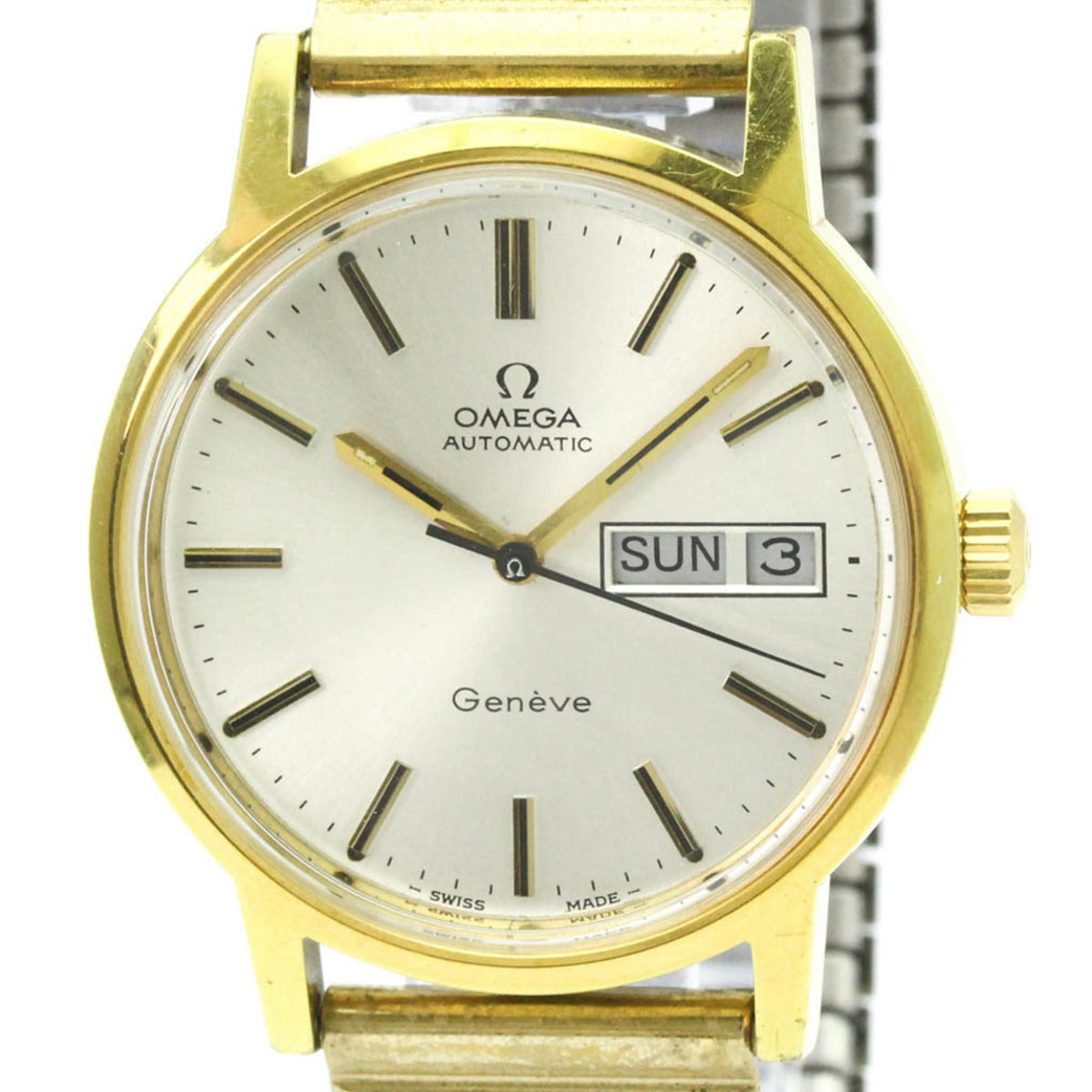 Pre-Owned OMEGA Geneve Day Date Cal 1022 Automatic Mens Watch 166.0117 Vintage