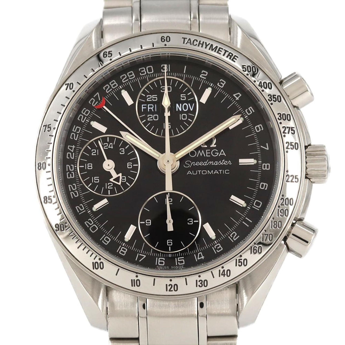 Pre-Owned Omega Speedmaster Day Date Limited 3523.50 Stainless Steel Automatic Watch