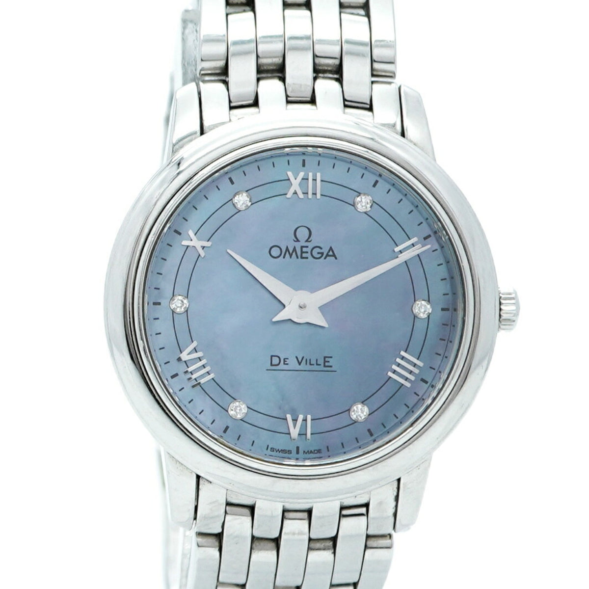Pre-Owned Omega De Ville 424.10.27.60.57.001 Blue Dial Women's Watch