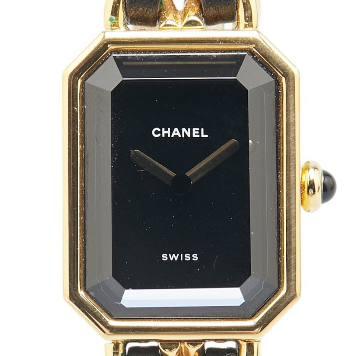 Pre-Owned CHANEL Premiere Watch, Size L, H0001, Quartz Movement, Black Dial, Stainless Steel, Leather, Women's,