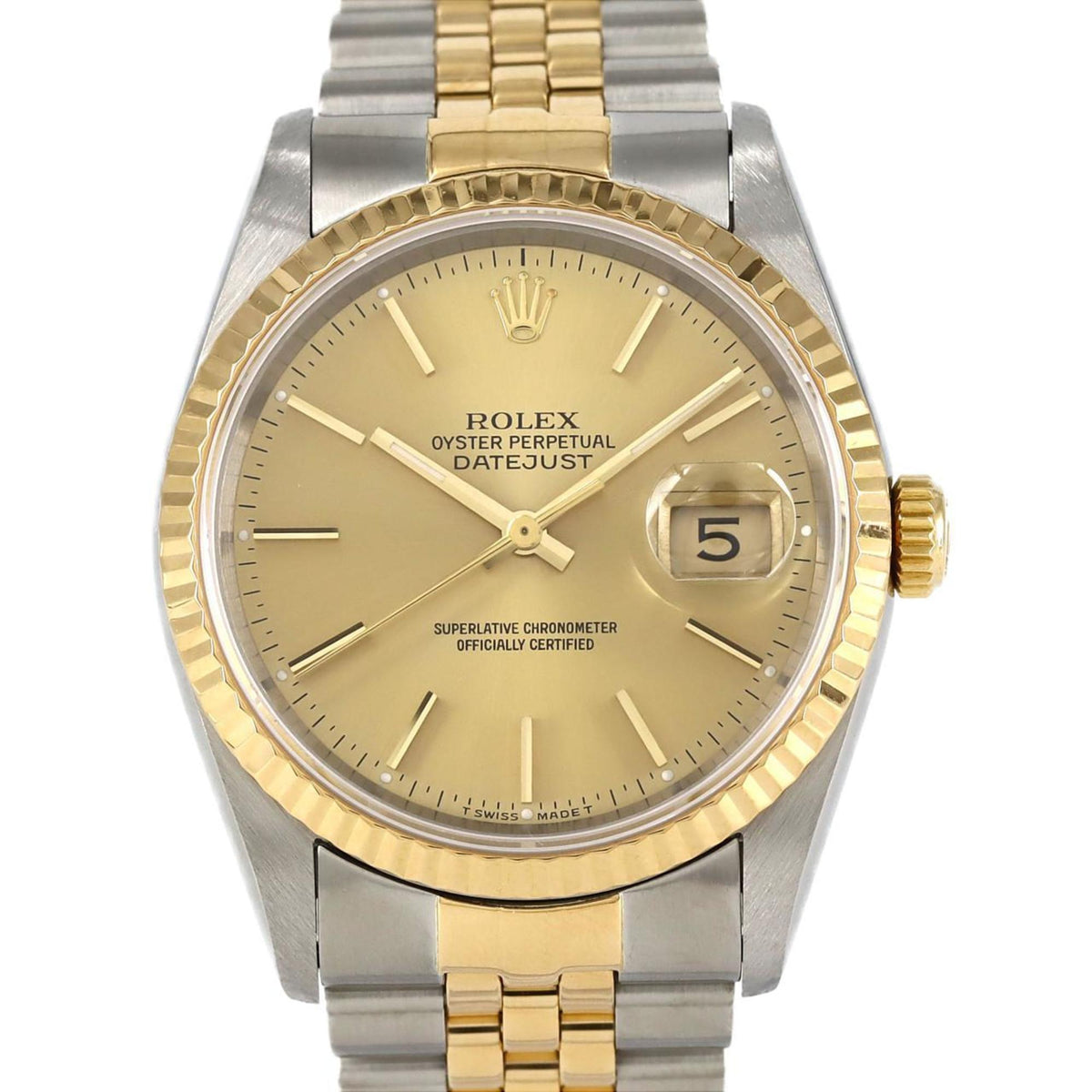 Pre-Owned Rolex Datejust 16233 SSxYG Automatic Watch W Serial
