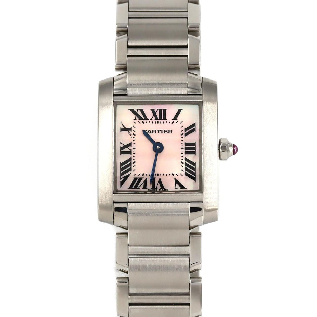Gebrauchte Cartier Tank Francaise SM W51028Q3 SS Armbanduhr Quarz 