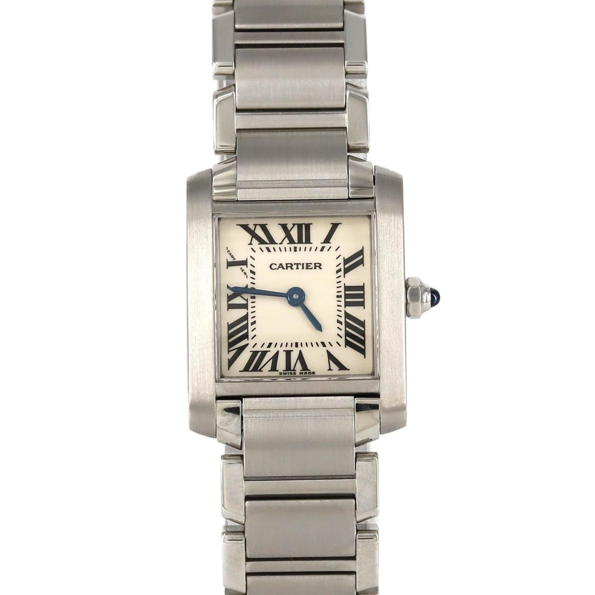 Gebrauchte Cartier Tank Francaise SM W51008Q3 SS Armbanduhr Quarz 