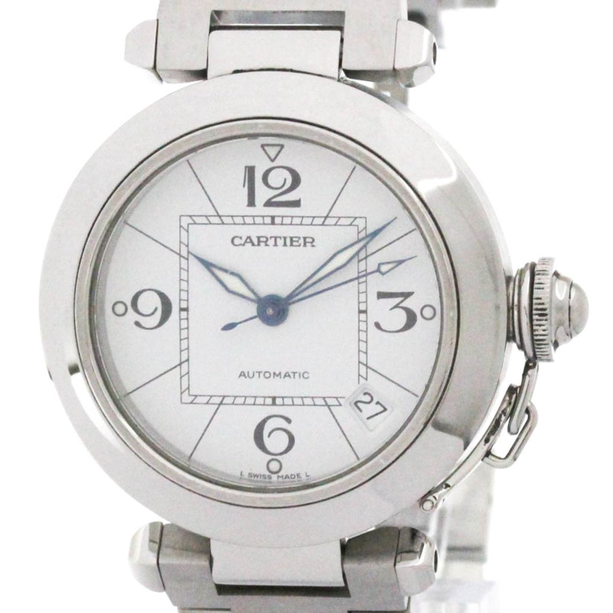 Pre-Owned CARTIER Pasha C Steel Automatic Unisex Watch W31074M7 Polished