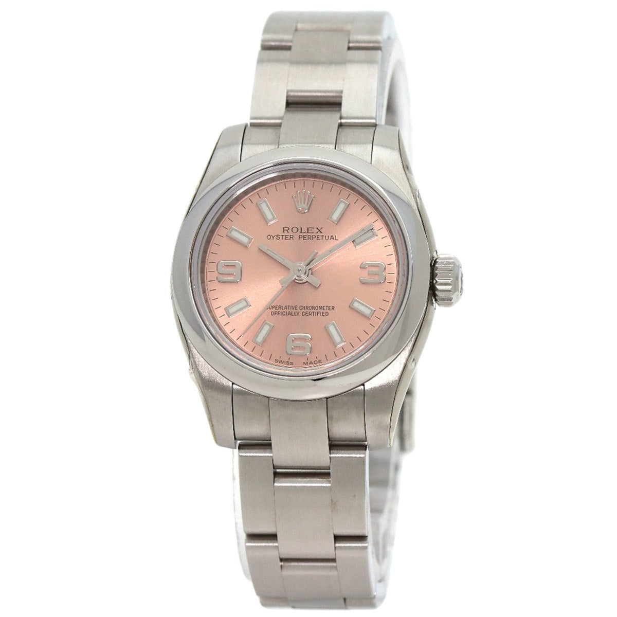 Montre Rolex Oyster Perpetual d'occasion pour femme, modèle 176200, en acier inoxydable. 