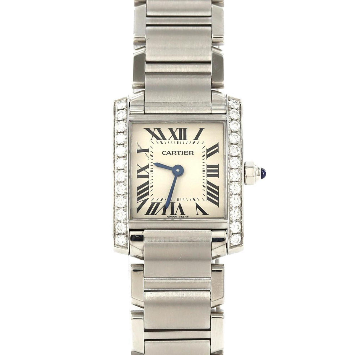Pre-Owned Cartier Tank Fran?aise SM D W4TA0008 Stainless Steel Quartz Watch