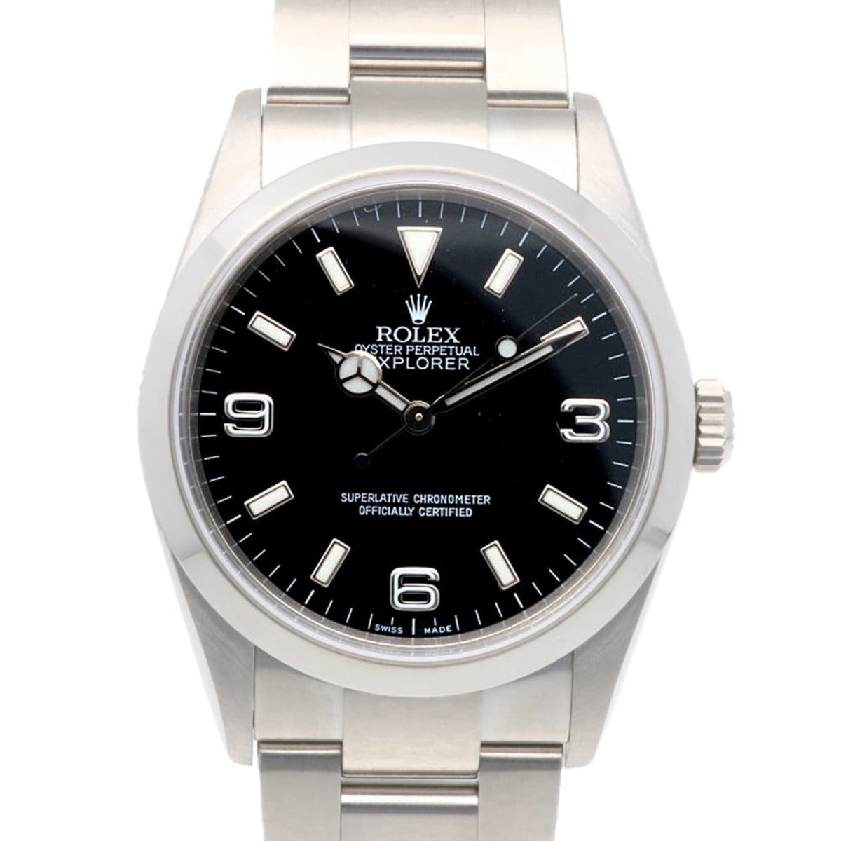 Pre-Owned Rolex Explorer Oyster Perpetual Watch, Stainless Steel, 114270, Automatic Winding, Overhauled, Polished, D-serial number, Men's.