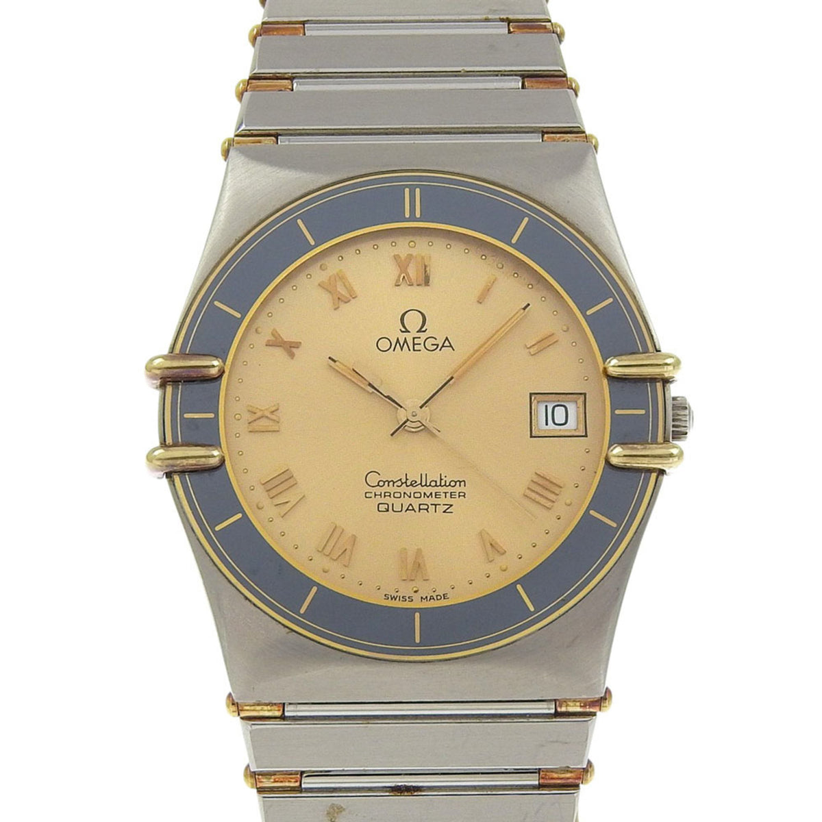 Pre-Owned OMEGA Constellation Women's Watch, Stainless Steel, Quartz Movement, Analog Display, Gold Dial