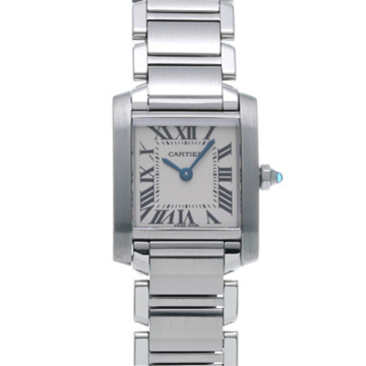 Gebrauchte Cartier Tank Francaise SM W51008Q3 Silber Damenuhr Quarz 