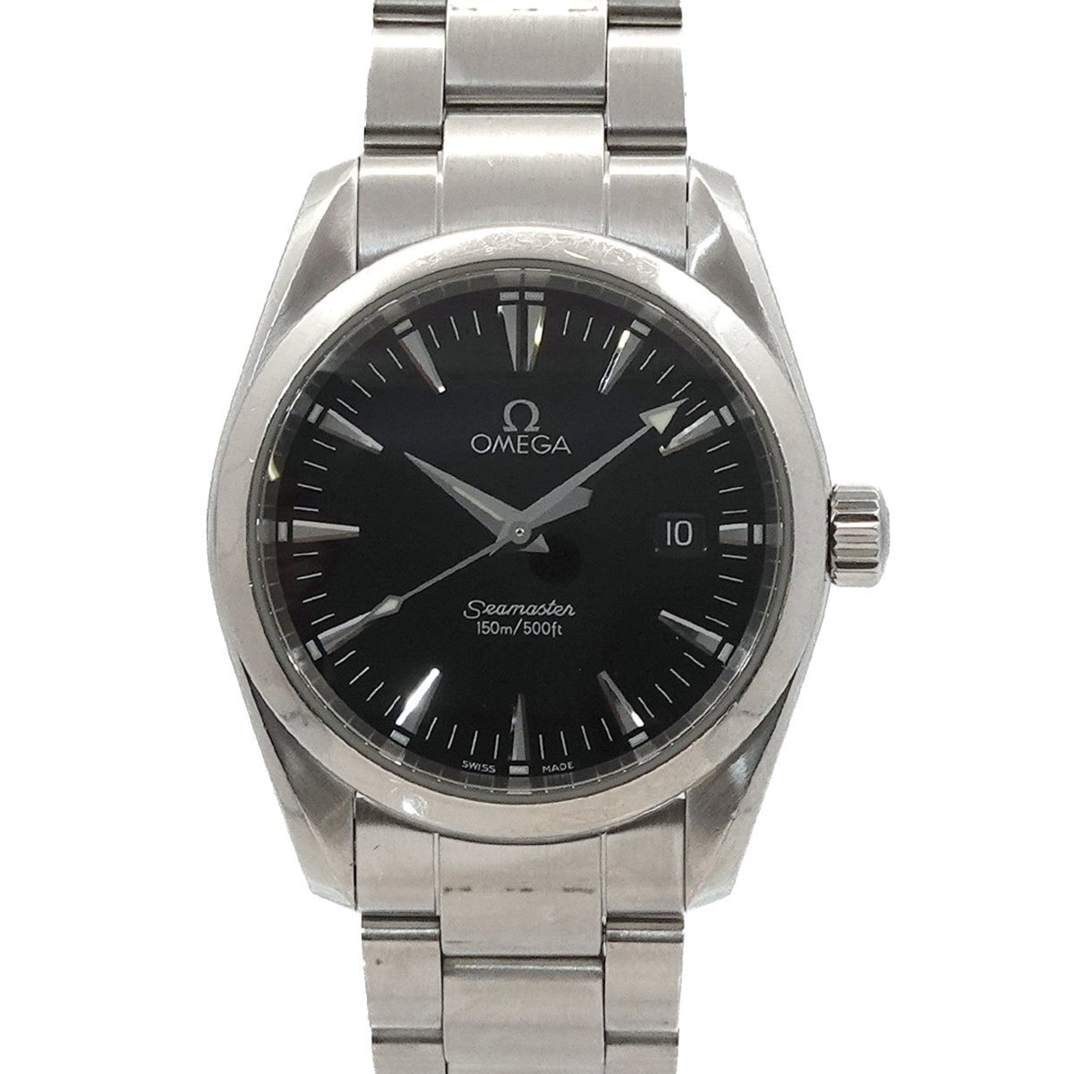 Pre-Owned OMEGA Seamaster Aqua Terra 2518 50 Men's Watch with Date Display, Black Quartz Movement