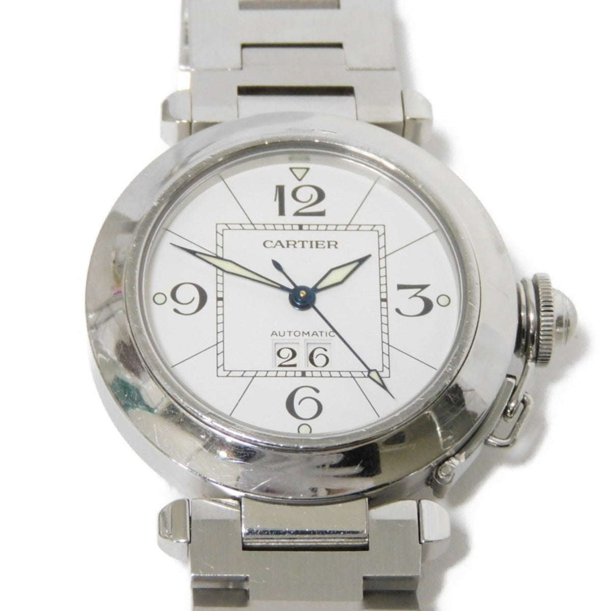 Pre-Owned Cartier Pasha C Big Date Automatic Watch SS W31055M7/2475 for Men and Women