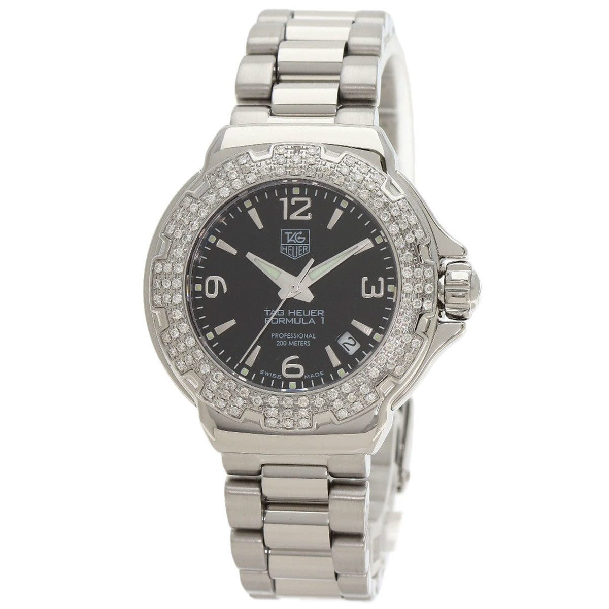Pre-Owned TAG Heuer WAC1214 Formula 1 Glamour Diamond Watch in Stainless Steel with Diamonds for Boys