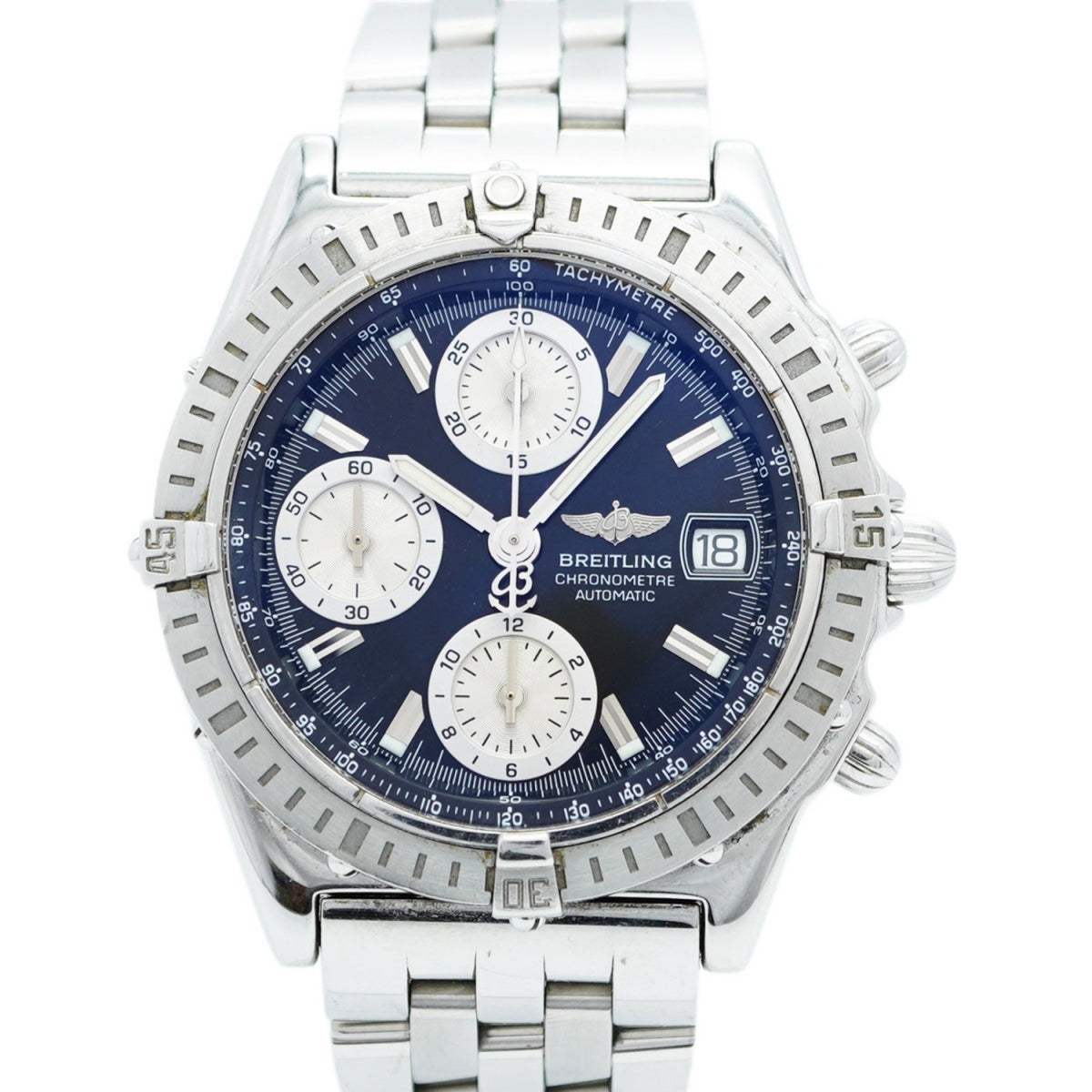 Pre-Owned Breitling Chronomat A13352 Men's Black Dial Watch