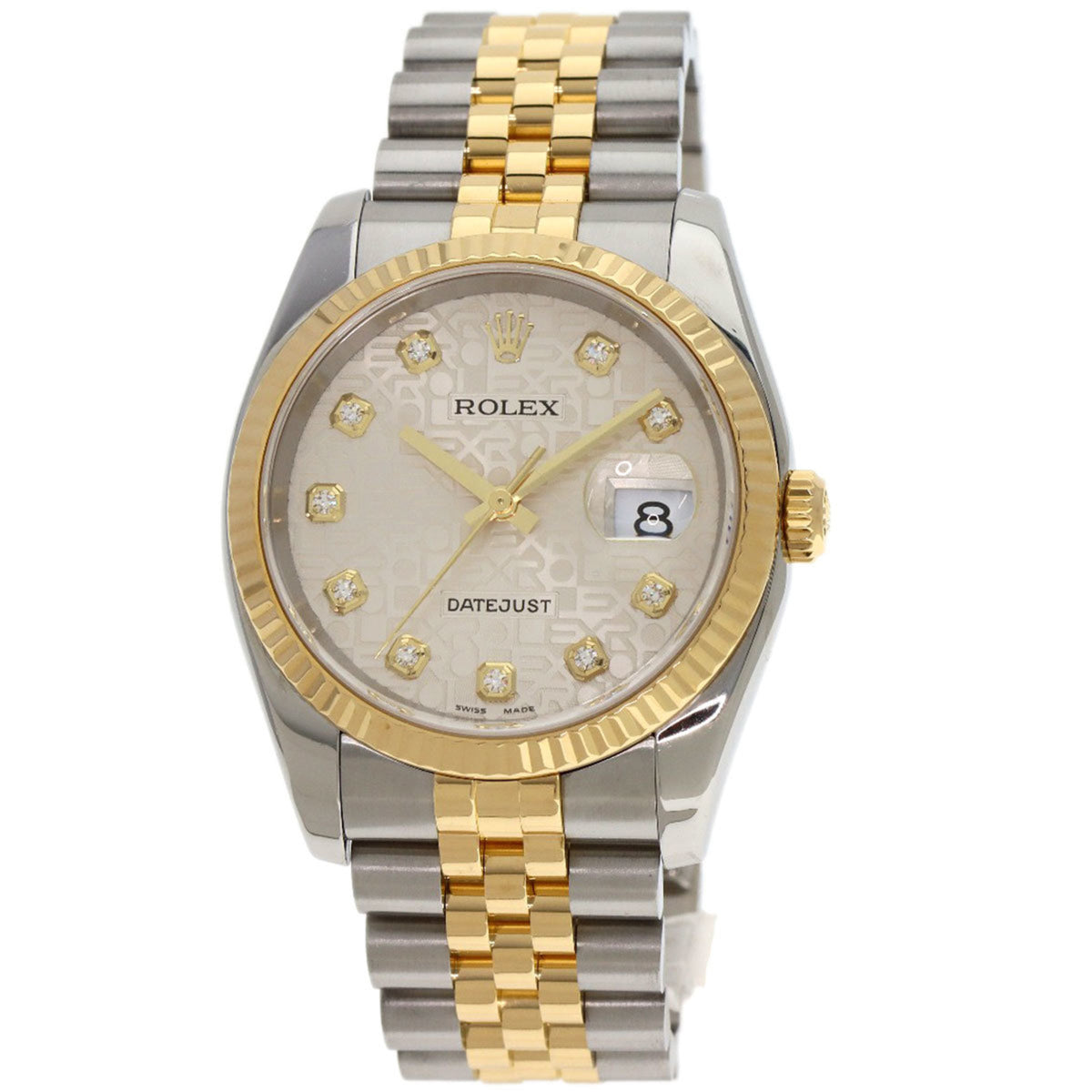 Pre-Owned Rolex 116233G Datejust 10P Diamond Horicon Watch Stainless Steel SSxK18YG K18YG Men's ROLEX
