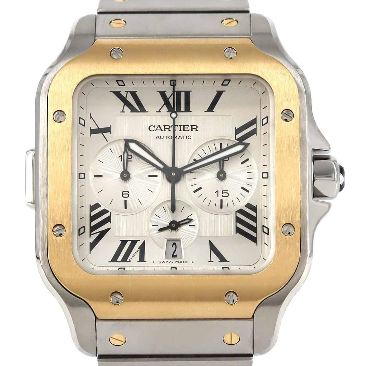 Pre-Owned Cartier Santos de Chronograph XL Two-tone Watch W2SA0008 SSxYG Automatic