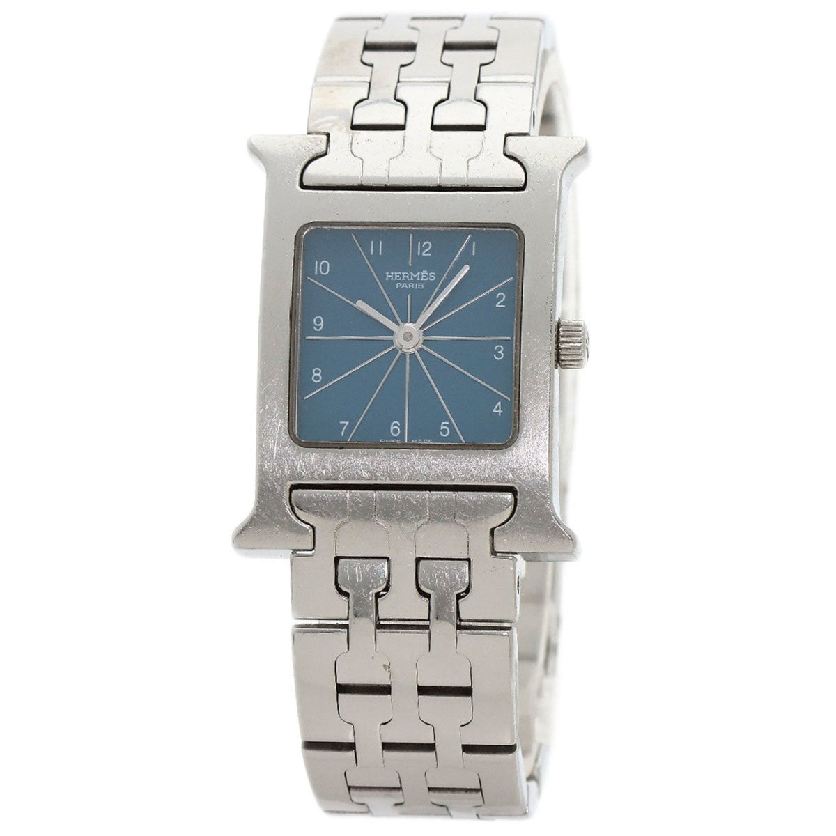 Montre Hermes HH1.210 H d'occasion, montre-bracelet Blue Jean en acier inoxydable SS pour femme. 