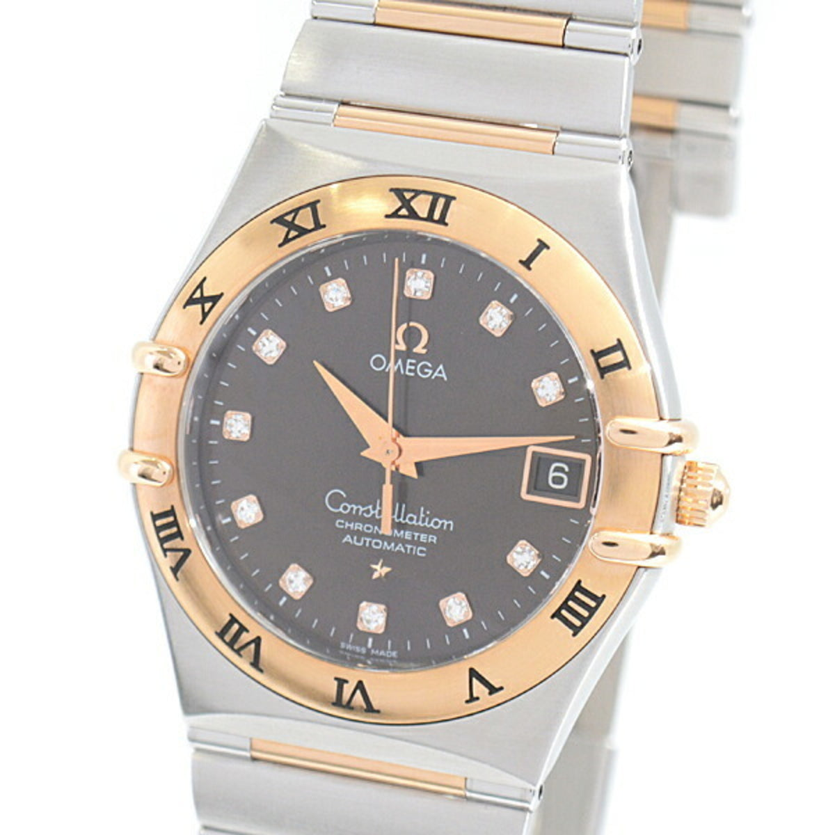 Pre-Owned OMEGA Watches for Women and Men, Constellation, 11P Diamond, Automatic, Brown Dial, SS?750PG 1301.60