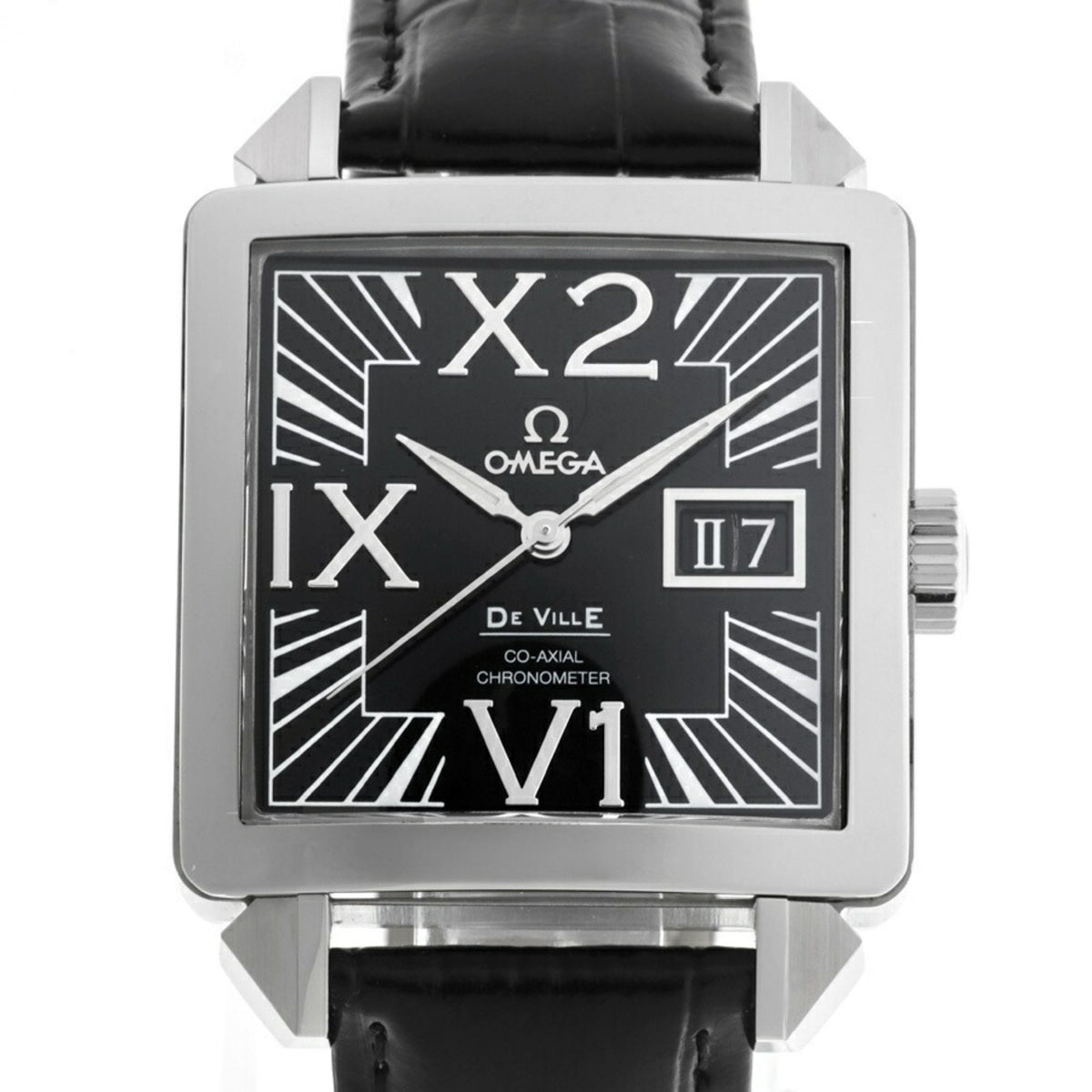 Pre-Owned OMEGA De Ville Co-Axial X2 Big Date 7813.50.31 Black Automatic Watch A-158695