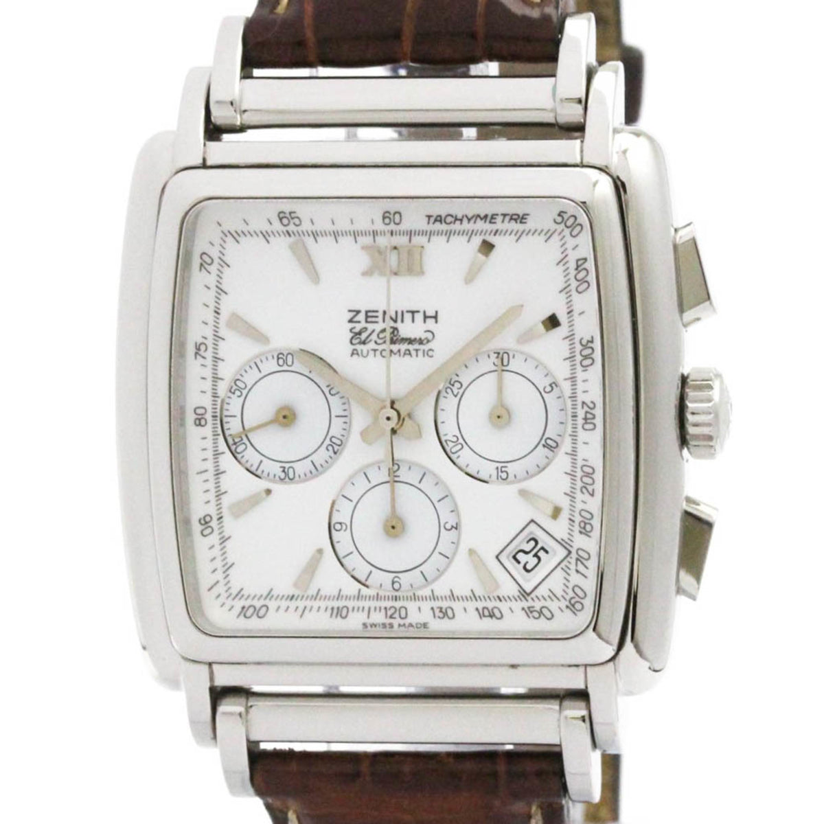 Pre-Owned ZENITH Class El Primero Chronograph Steel Watch 01.0420.400 Polished