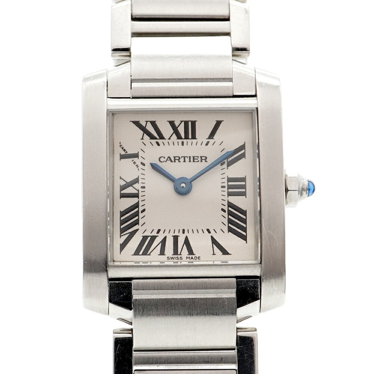 Pre-Owned Cartier Tank Fran?aise SM W51008Q3 Ivory Dial Women's Watch