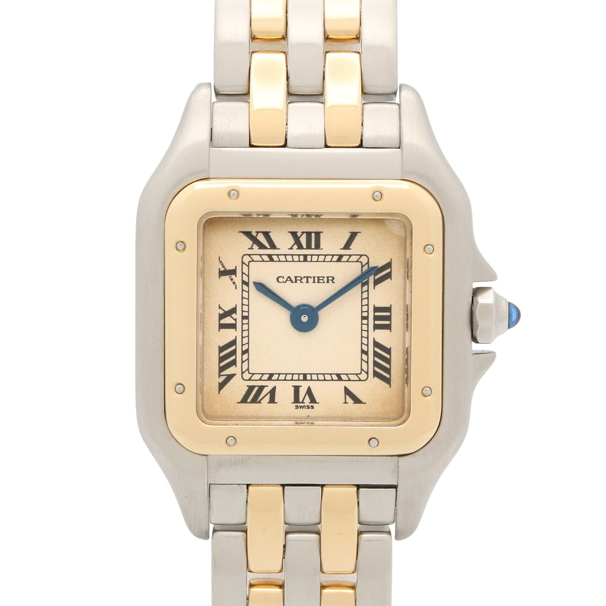 Pre-Owned Cartier Panth?re SM 2-Row Watch, 18K (Yellow Gold) Stainless Steel, Ladies', Ivory (W25029B6)