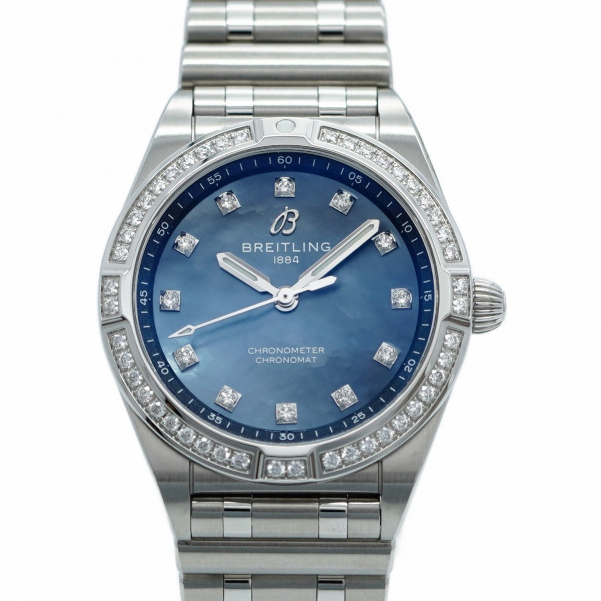 Pre-Owned Breitling Chronomat 28 A72310531G1A1 Blue Dial Women's Watch