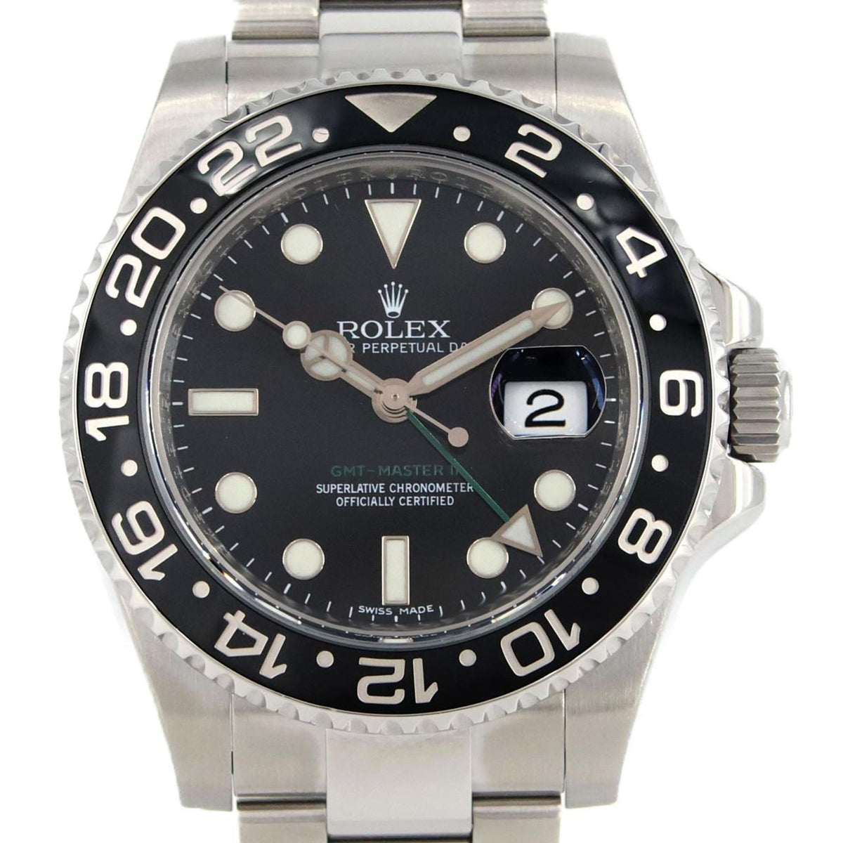 Pre-Owned Rolex GMT Master Stick Dial 116710LN SS Wristwatch Automatic V-Serial